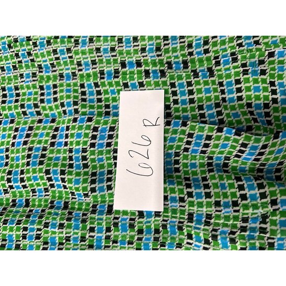 Liz Claiborne Button Front Sleeveless Blouse Green Blue Plus Sz 2X Checkered - Picture 10 of 11
